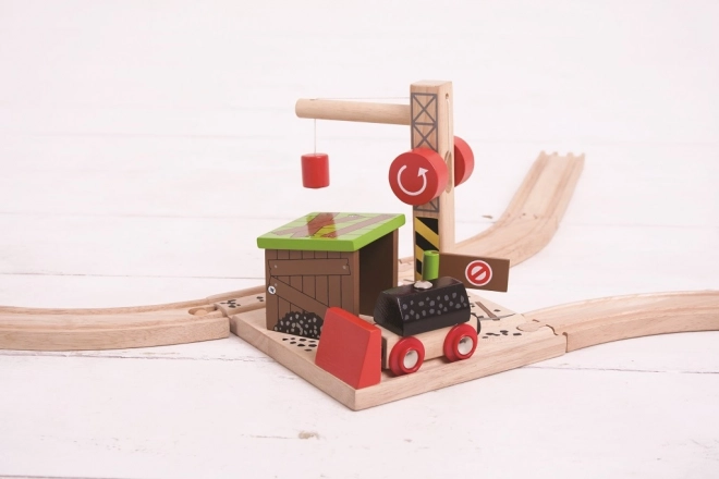 Miniera di carbone con gru Bigjigs Rail