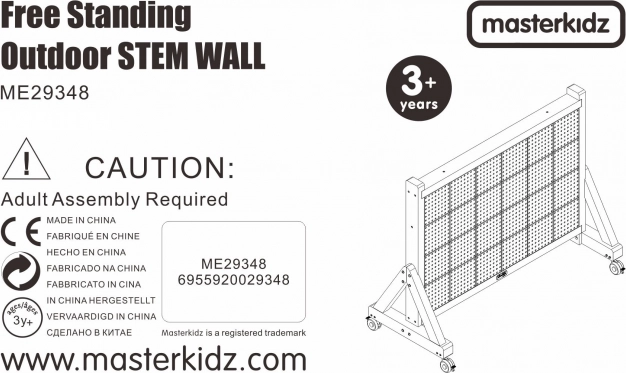 Masterkidz Lavagna in Legno XXL Parete Creativa STEM Scientifico da Esterno
