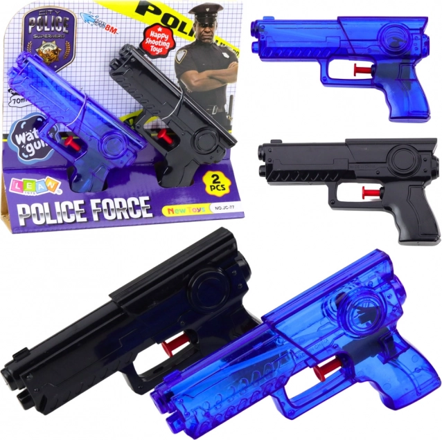 Set di pistole ad acqua Polizia blu nero 2pz