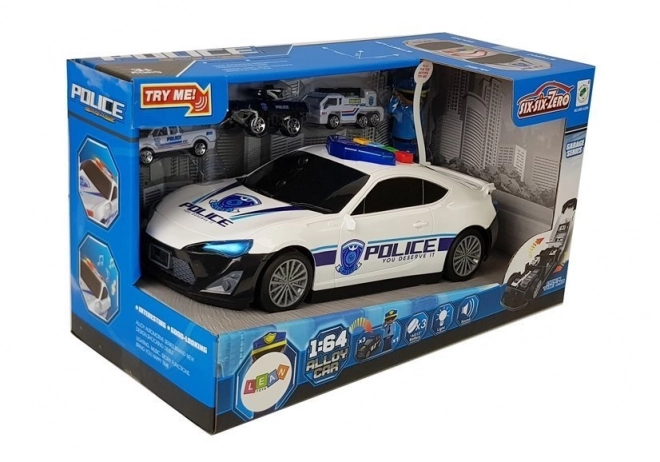 Auto della polizia con garage 2 in 1