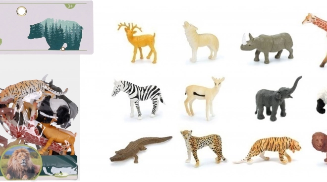 Set di figure di animali selvatici 12 pezzi