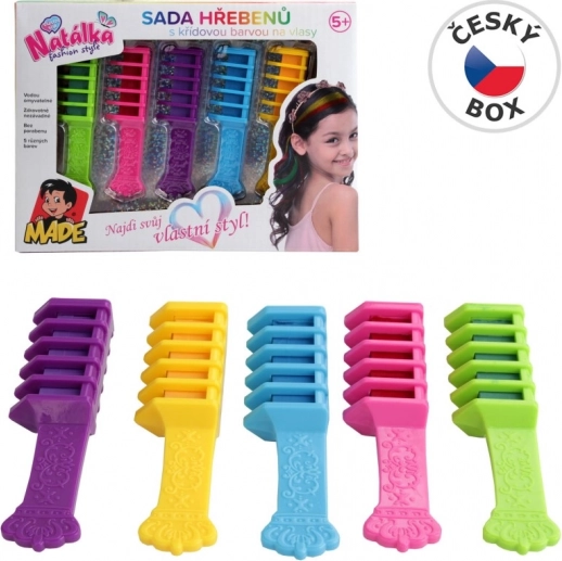 Set di pettini con gessetti colorati per capelli per bambini