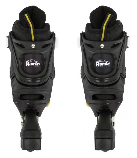 Set 4 in 1 Pattini a rotelle, rollers e pattini da ghiaccio per bambini taglia 29-33 Rosa – Giallo