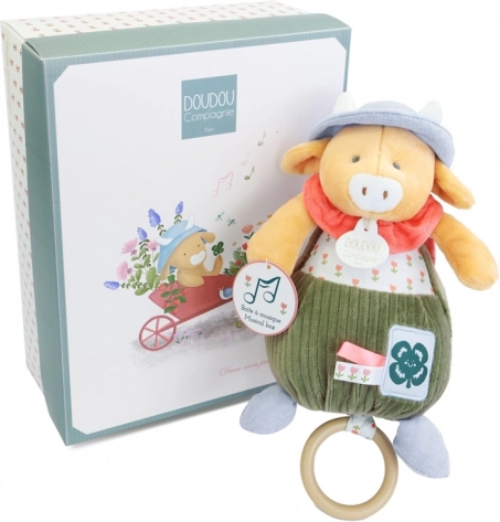 Set regalo Mucca di peluche Aneth che suona la melodia 20 cm