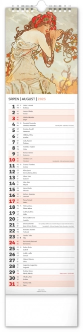 Calendario da Parete Alfons Mucha 2025