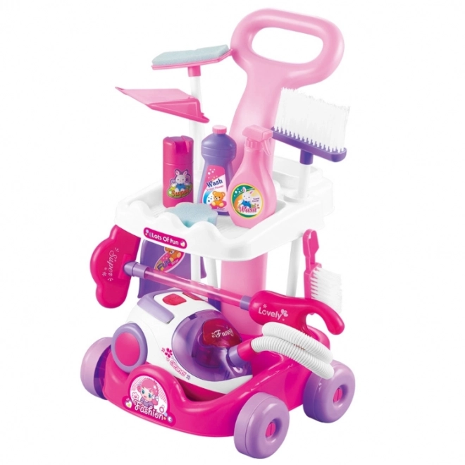 Set pulizie per bambini con carrello e aspirapolvere Woopie