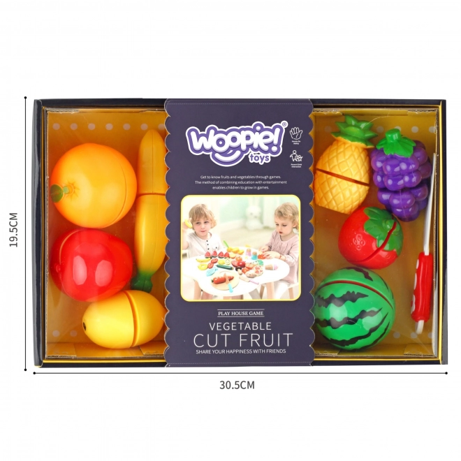 Giocattolo con Frutta da Tagliare su Velcro con Coltello e Tagliere