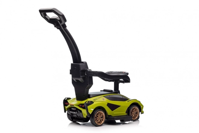 Macchina da passeggio Lamborghini bianca con spintore – Verde