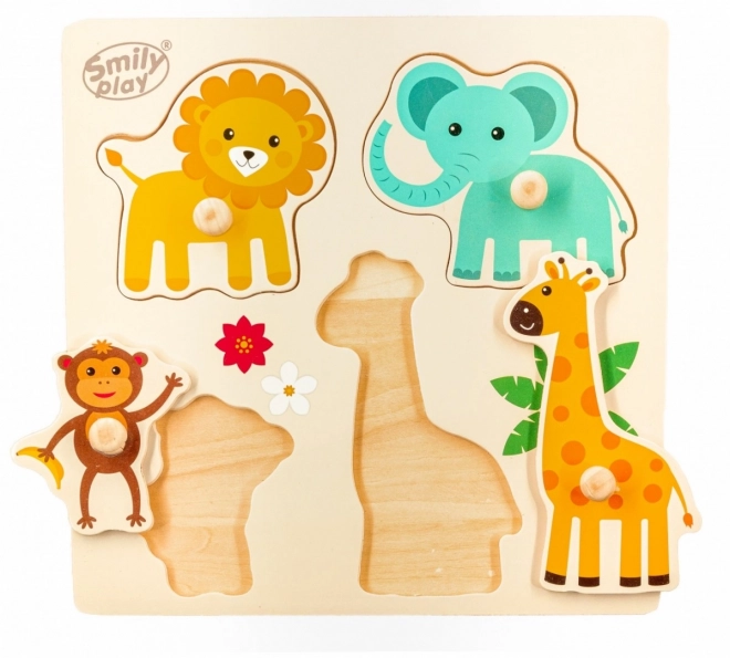 Puzzle animali domestici con supporto in legno