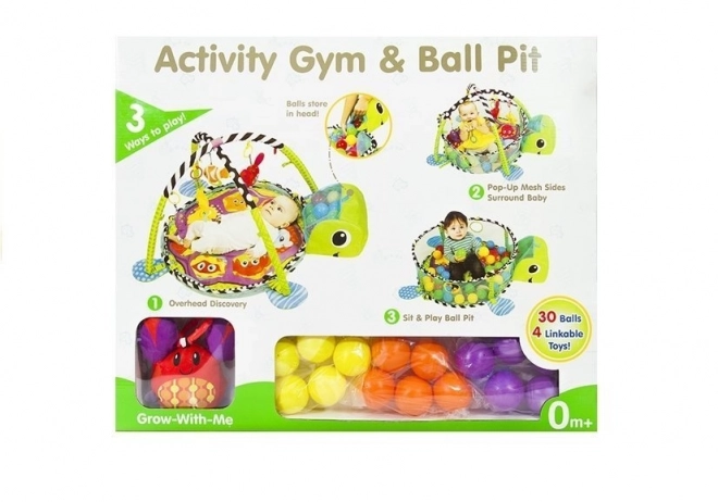 Tappeto Educativo Per Bambini Tartaruga 3 in 1 Piscina Palline