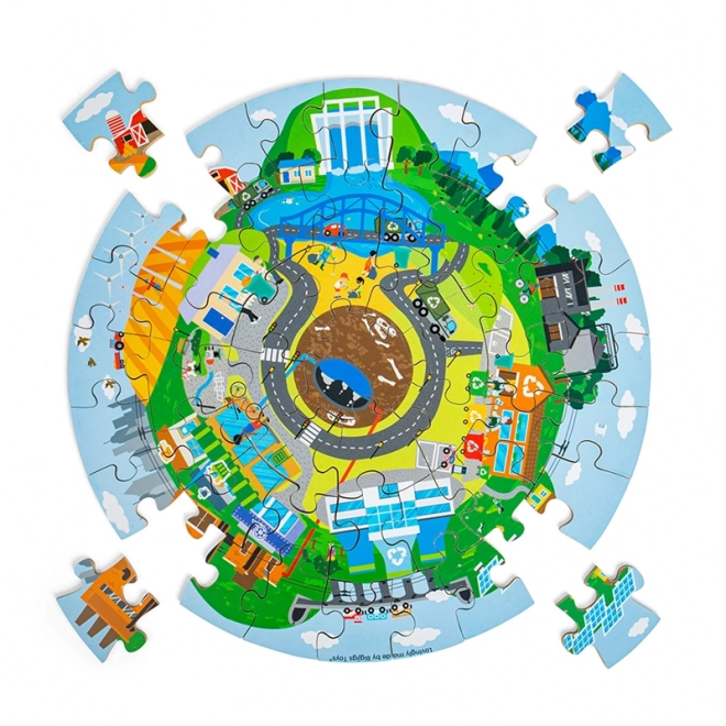 Puzzle circolare Bigjigs Toys Riciclo