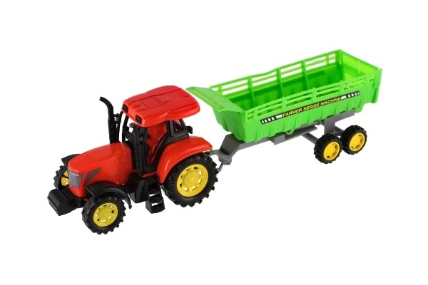 Trattore con Rimorchio in Plastica 35cm a Frizione