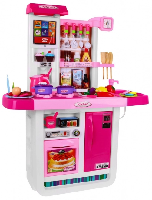 Grande cucina giocattolo interattiva rosa per bambini 3+