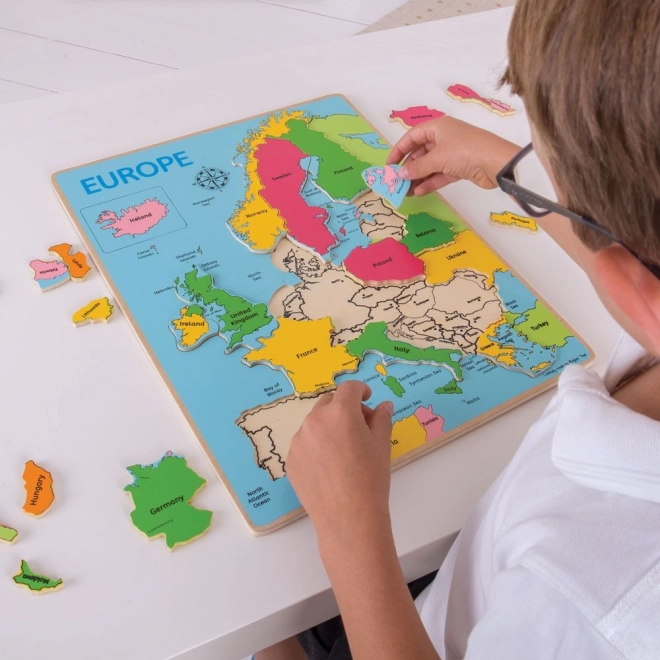 Puzzle di legno mappa dell'Europa Bigjigs Toys