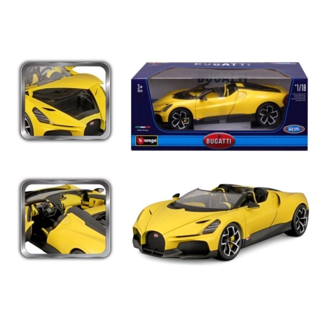 Modello di auto Bugatti Mistral in scala 1:18 - Giallo