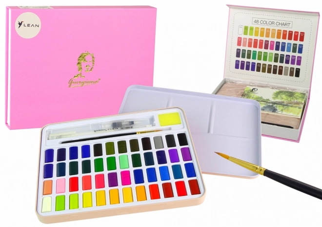 Set artistico 48 colori acquerello con accessori