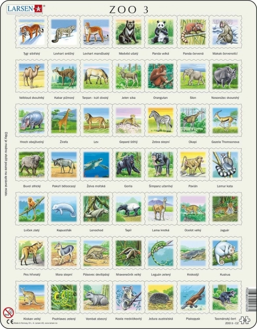 Puzzle educativo LARSEN Animali del mondo