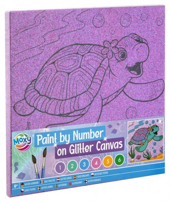 Pittura per numeri su tela scintillante