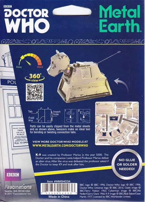 Puzzle 3D in metallo Doctor Who: Rusty K-9