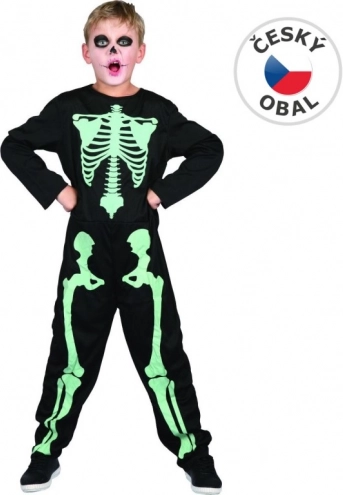 Costume di carnevale per bambini scheletro che si illumina al buio