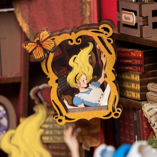 Fermalibri con diorama 3D Viaggio nel paese delle meraviglie