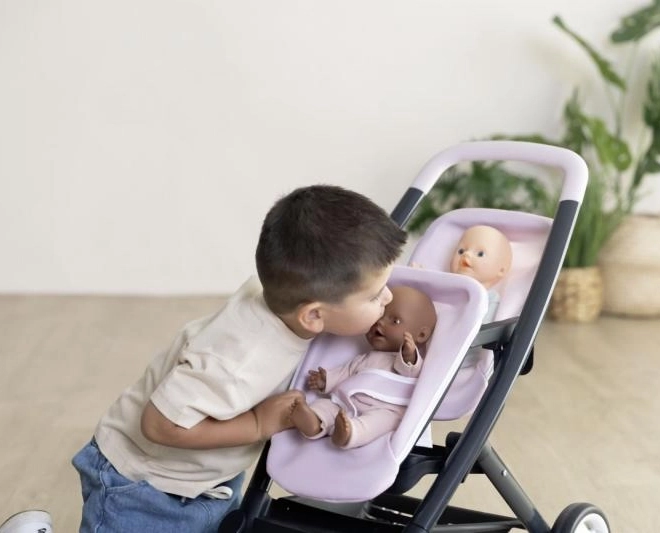 Passeggino sportivo per bambole gemelle Maxi Cosi rosa chiaro