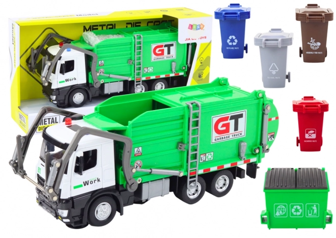 Camion dei Rifiuti Multifunzione Verde in Metallo