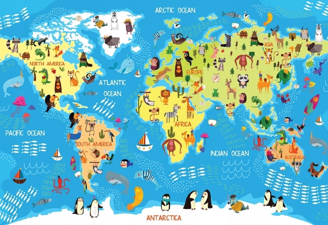 Puzzle Interdruk Mappa del mondo con 250 pezzi