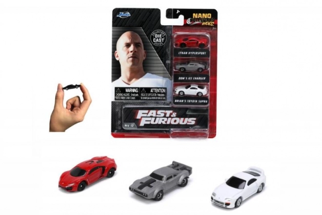 Set 3 Auto Nano Cars Fast and Furious