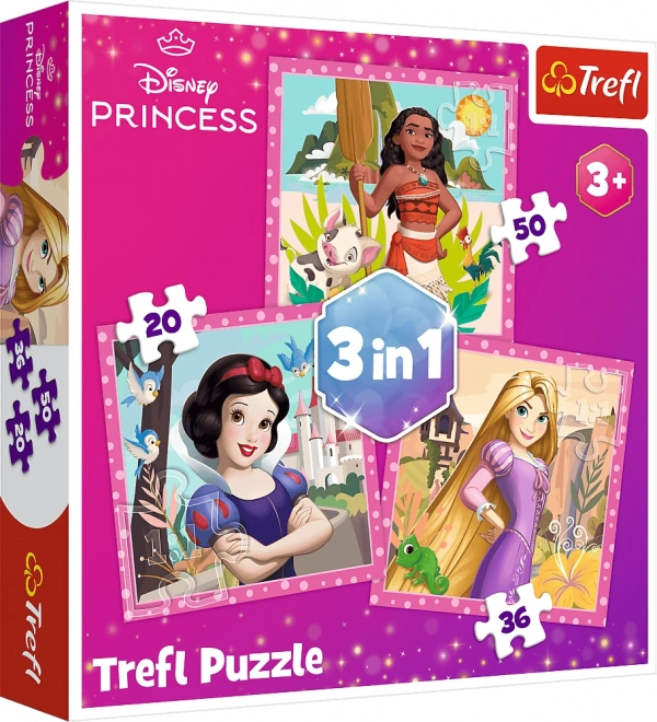 Puzzle 3 in 1 Principesse Disney Fiori Bellissimi