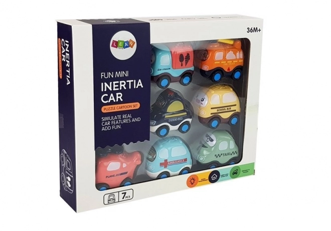 Set di macchinine a carica per bambini, 7 pezzi