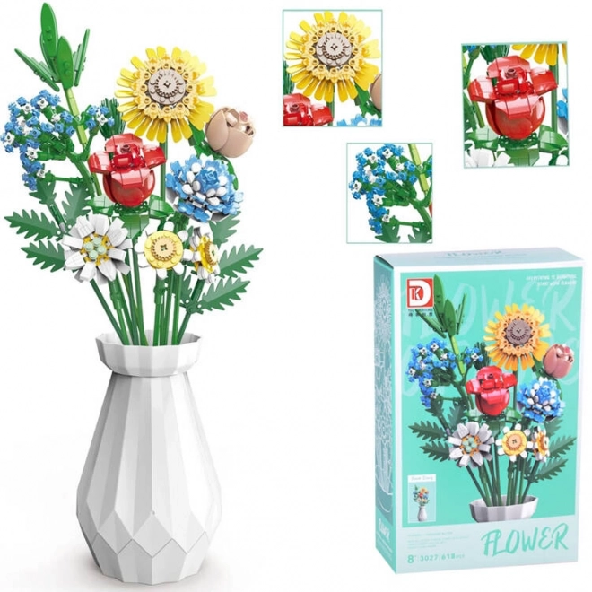 Kit tecnico di costruzione Fiori dei prati con vaso 618 pezzi