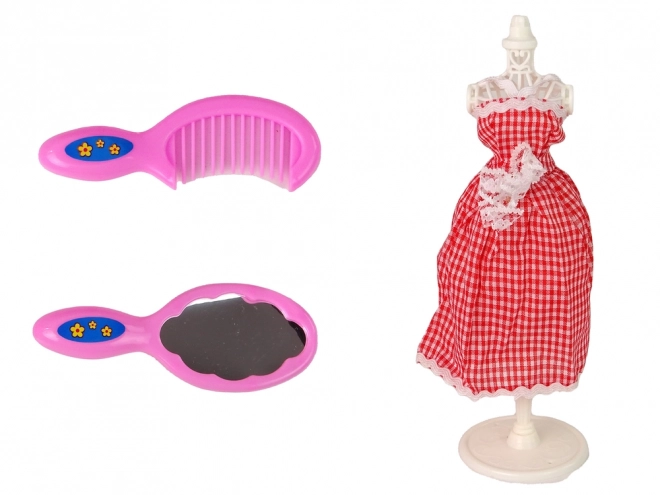 Set Bambola con Abiti, Guardaroba e Mobili
