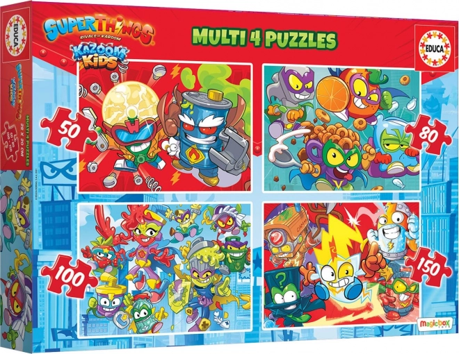 Puzzle Superthings 4 in 1 EDUCA