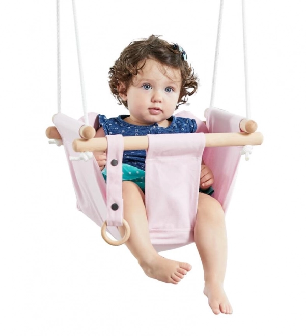 Altalena per bambini in tessuto 100% cotone rosa