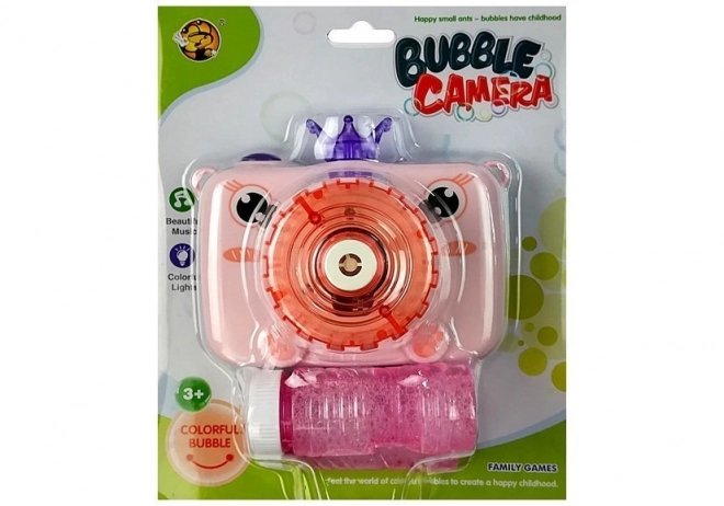 Fotocamera giocattolo bolle di sapone rosa