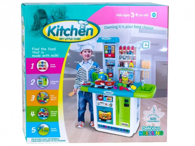 Cucina interattiva per bambini con frigorifero – blu