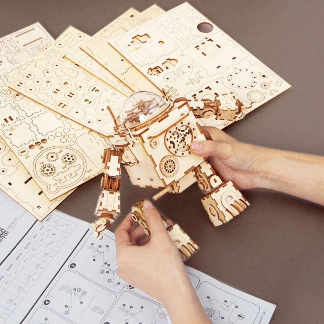 Puzzle in legno 3D Rokr Robot Orpheus con luce