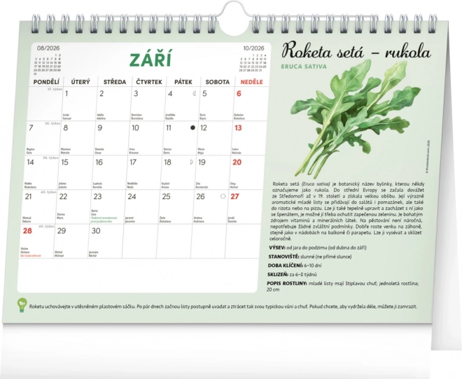 Calendario pianificatore mensile con semi Notique 2026