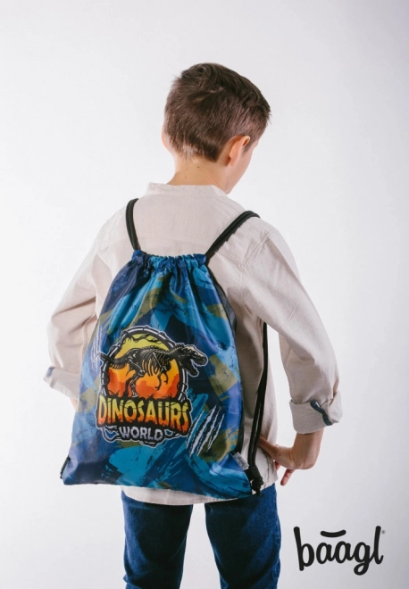 SET BAAGL 3 Ergo Dinosaurs World: cartella, astuccio, sacchetto