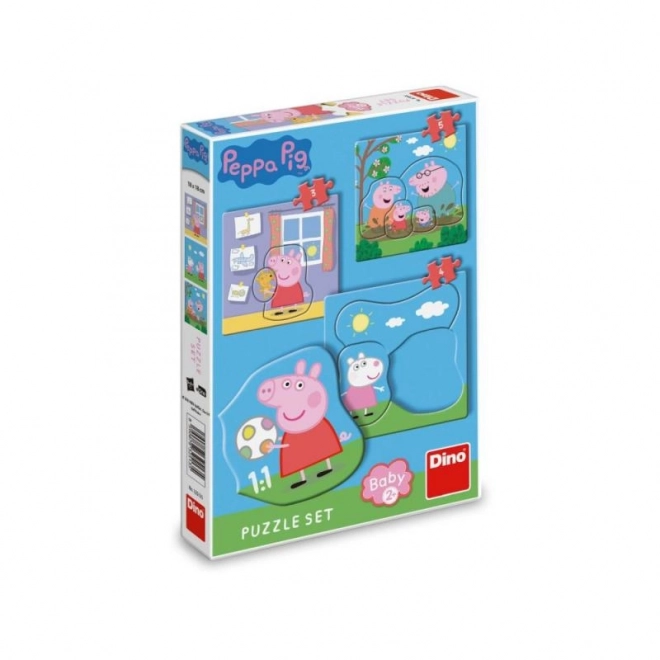 Puzzle baby Peppa Pig e famiglia 3 in 1