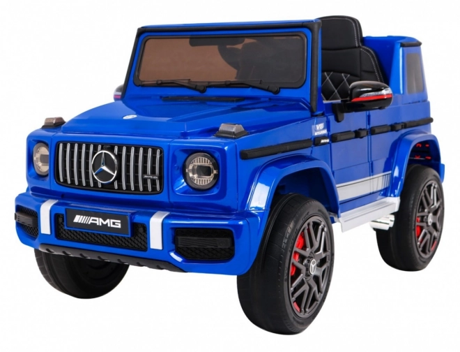 Mercedes AMG G63 per bambini Colore blu + telecomando + MP3 LED + avvio lento + EVA + cinture