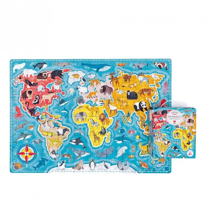 Puzzle Puzzlove 60 Pezzi - Mappa del Mondo Animali