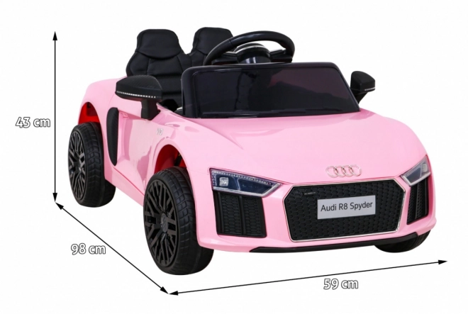 Auto elettrico per bambini Audi R8 rosa con telecomando