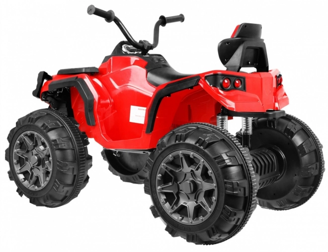 Quad elettrico per bambini rosso + ruote EVA + radio MP3 + LED + partenza lenta
