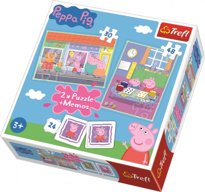 Puzzle e Pexeso Peppa Pig di Trefl