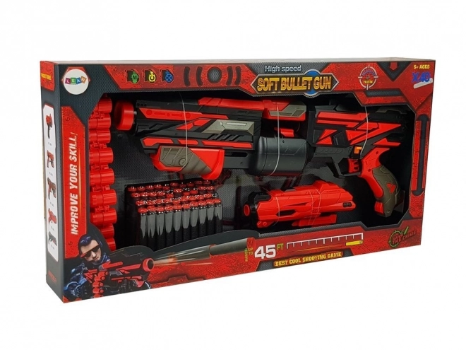 Grande Blaster a Proiettili in Schiuma Rosso e Nero con Mirino