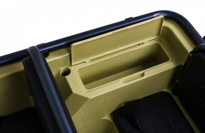 Auto militare retrò per 3 bambini Matcha + trazione 4x4 + spazi di stoccaggio + EVA + avvio lento + MP3 LED