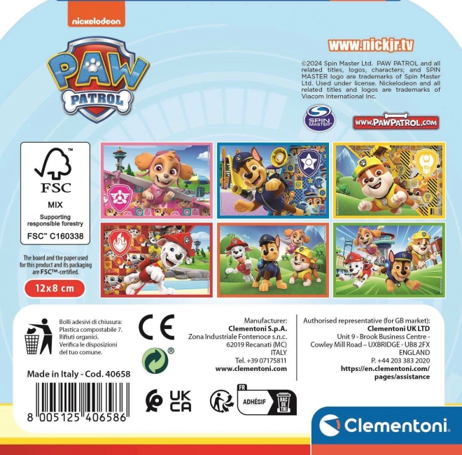 Clementoni cubi illustrati Paw Patrol, 6 cubi