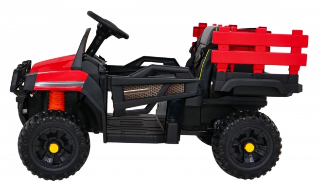 Pick-up agricolo per bambini rosso + telecomando + vagone bagagli + pala + EVA + MP3 LED